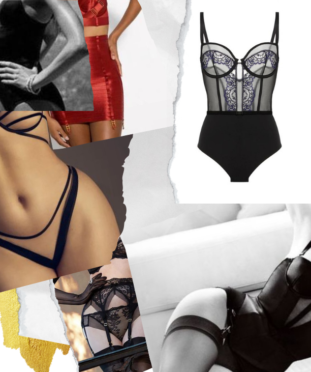 Sarah C, luxury lingerie fitting experience, Boardroom Bombshell mood board